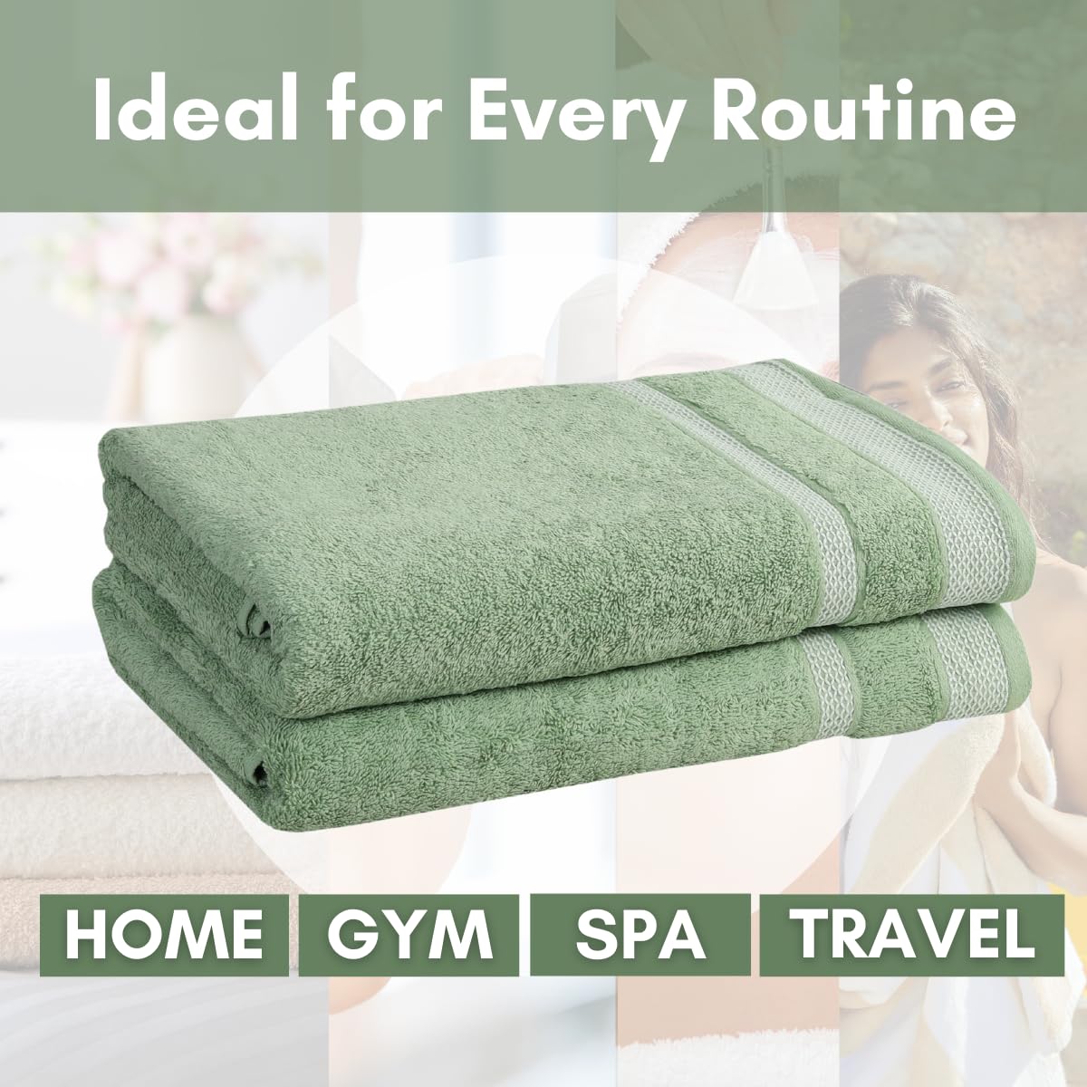 Mafatlal Daffodil Bath Towel – Green, Cotton