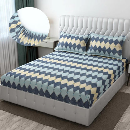 Mafatlal Plush Bedsheet – Raven, Fitted, Glace Cotton