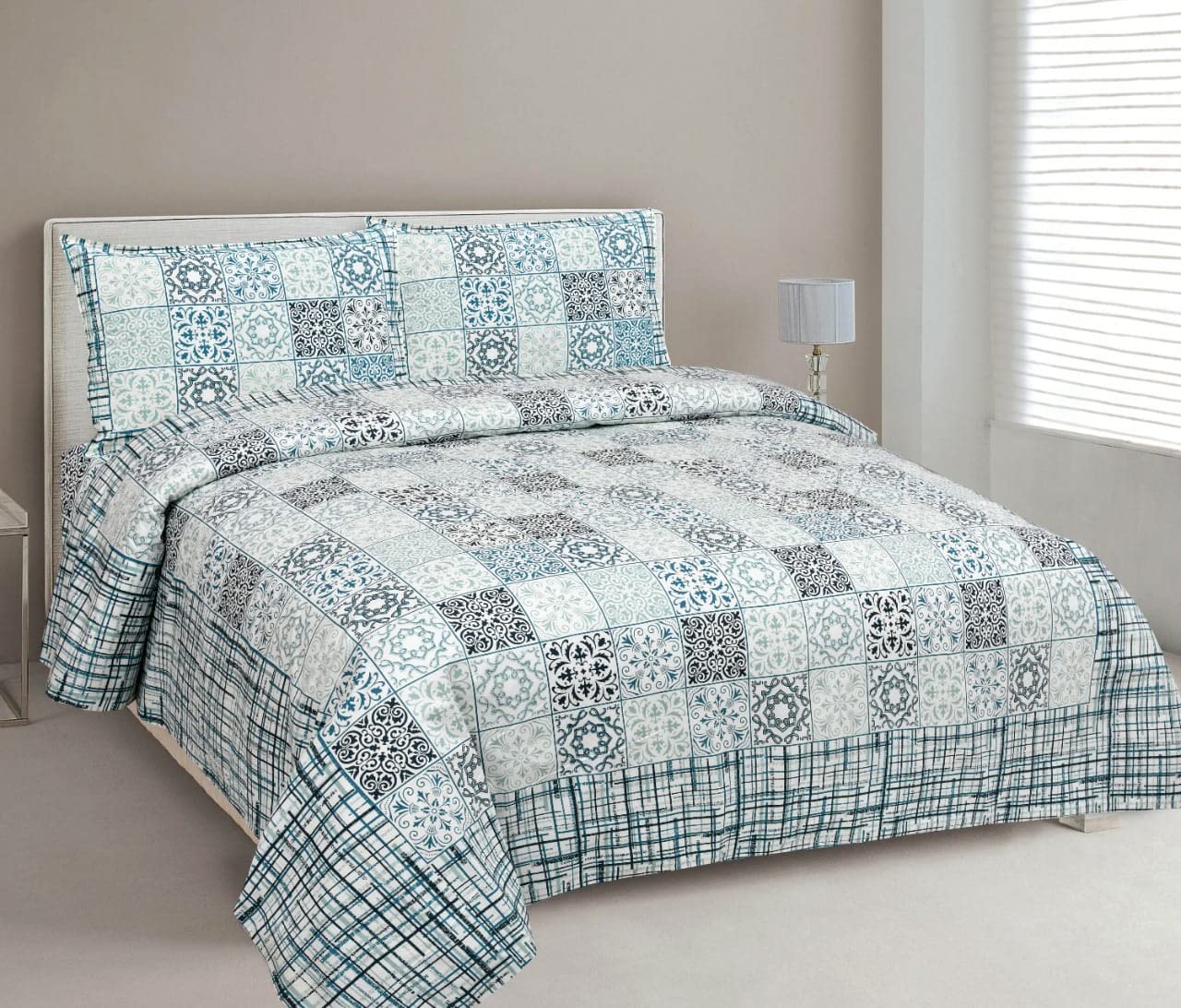 Mafatlal Jaipuri Bedsheet – Sapphire, King, Cotton