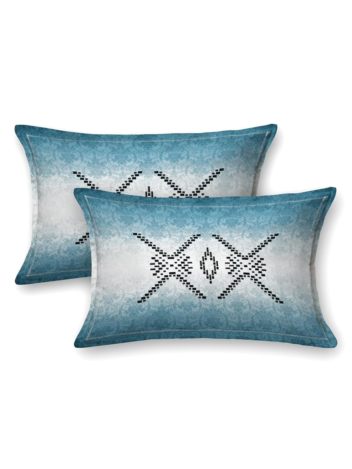 Mafatlal Autumn Delight Bedsheet – Aqua Blue, King, Cotton