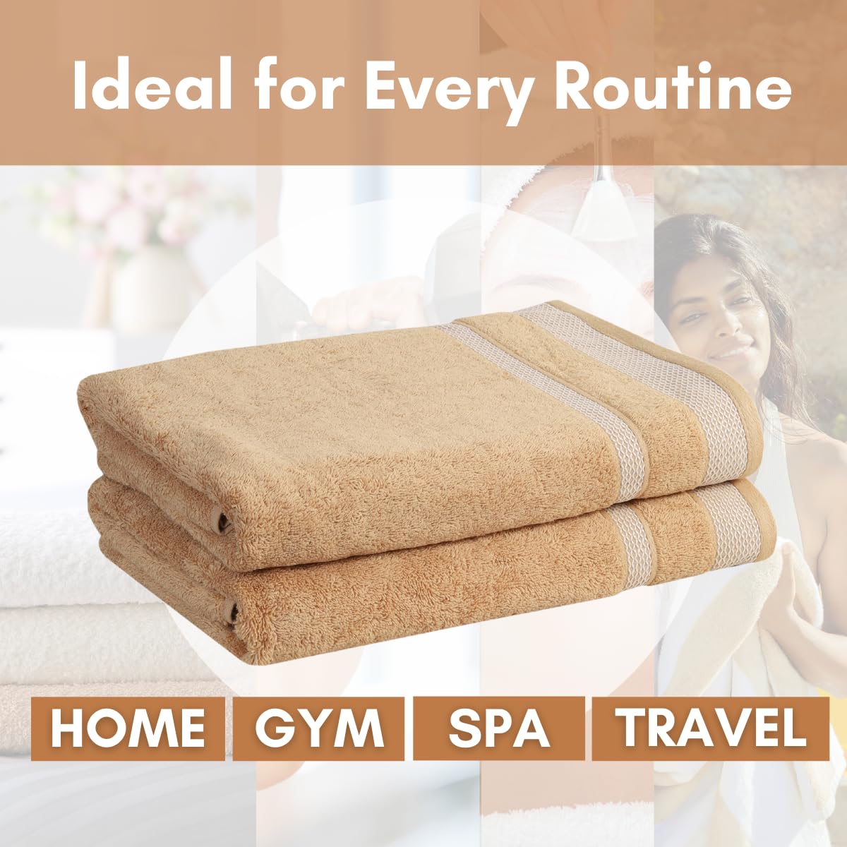 Mafatlal Daffodil Bath Towel – Brown, Cotton
