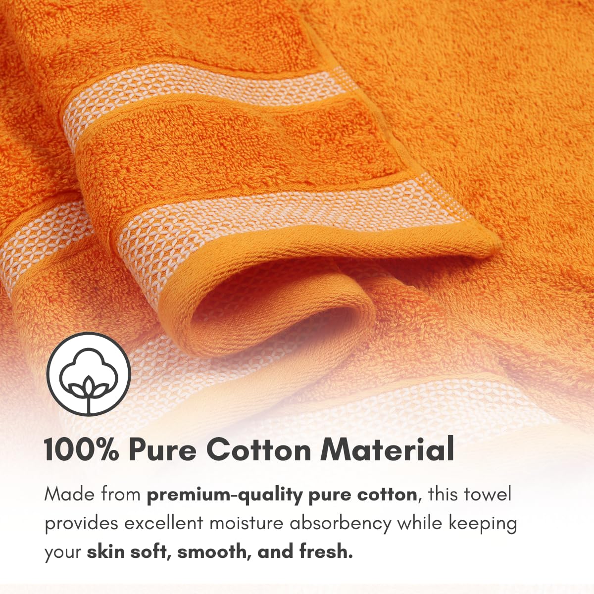 Mafatlal Daffodil Bath Towel – Green & Orange, Cotton