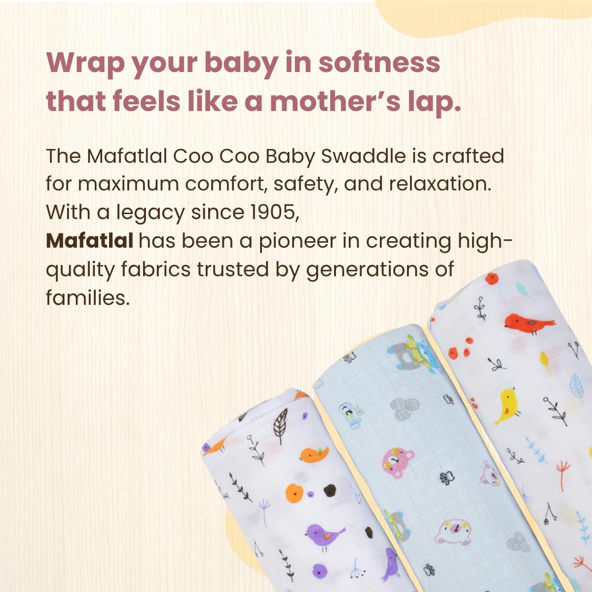 Mafatlal Coo Coo Swaddle – Tropical Birds, Mulmul/Muslin Cotton
