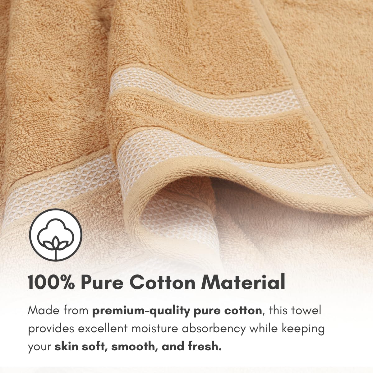 Mafatlal Daffodil Bath Towel – ORN/Beige, Cotton