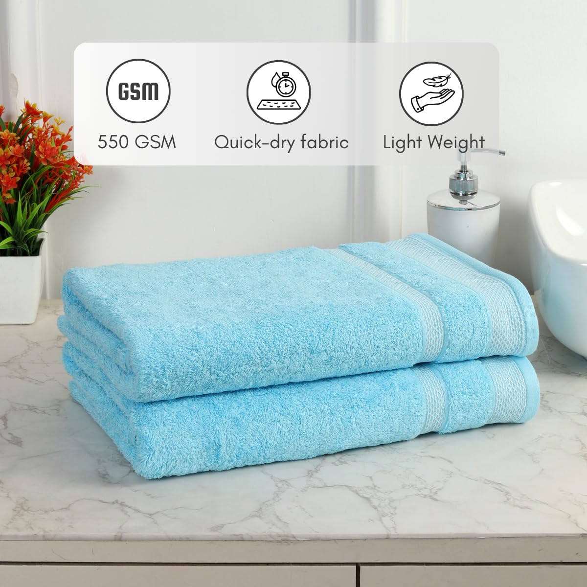 Daffodil 550 GSM Cotton Bath Towel