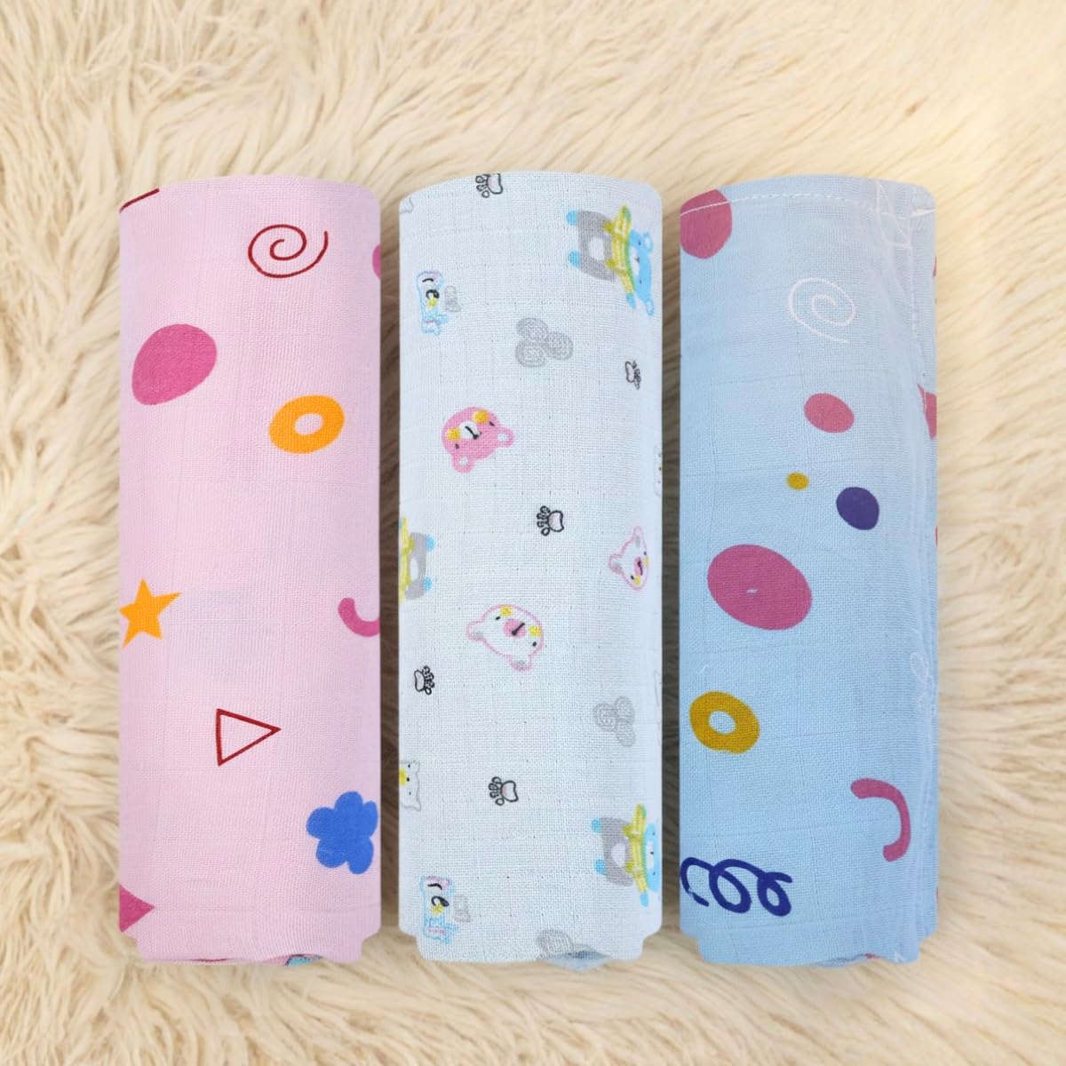 Mafatlal Coo Coo Swaddle – Geometric Icons, Mulmul/Muslin Cotton