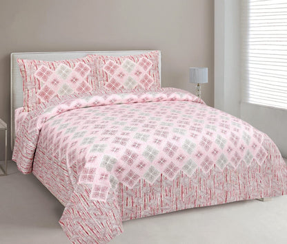 Mafatlal Jaipuri Bedsheet – Flesh Pink, King, Cotton