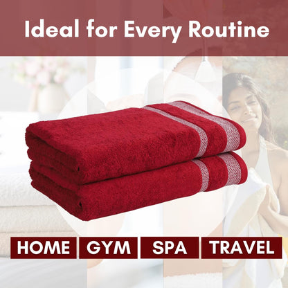 Mafatlal Daffodil Bath Towel – Red, Cotton