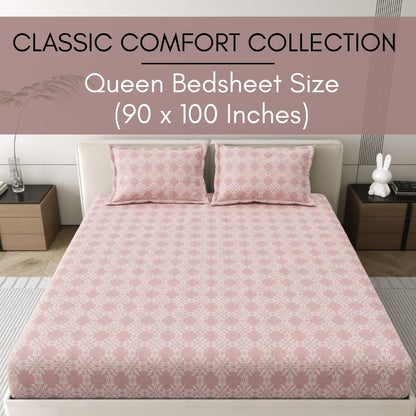 Mafatlal Classic Comfort Bedsheet – Dusty Pink, Double, Cotton