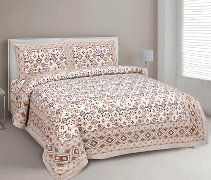 Mafatlal Jaipuri Bedsheet – Light Beige, King, Cotton