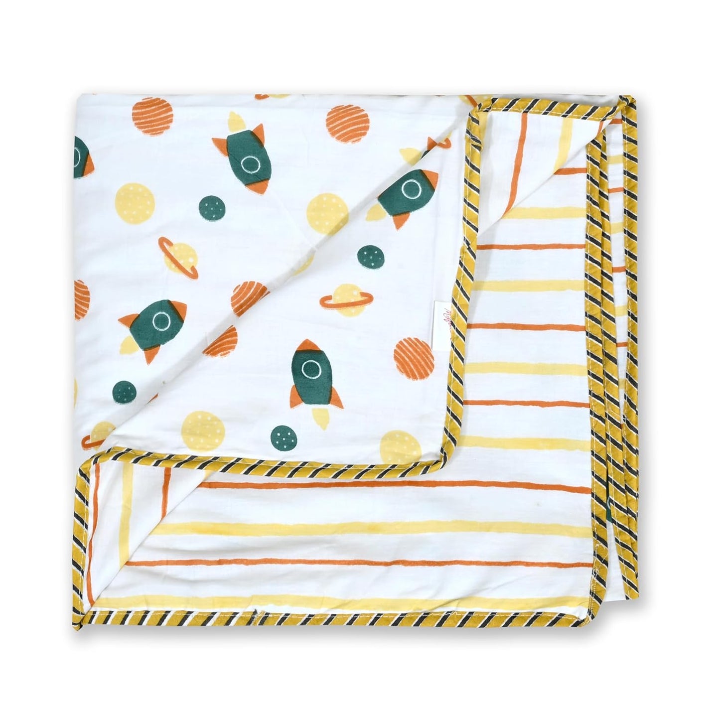 Mafatlal CuddleCot Dohar – Dark Green, Mulmul/Muslin Cotton