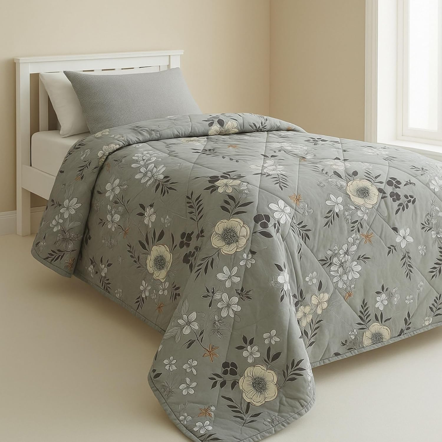 Mafatlal Ultrasonic Comforter – Stone Gray, Microfiber