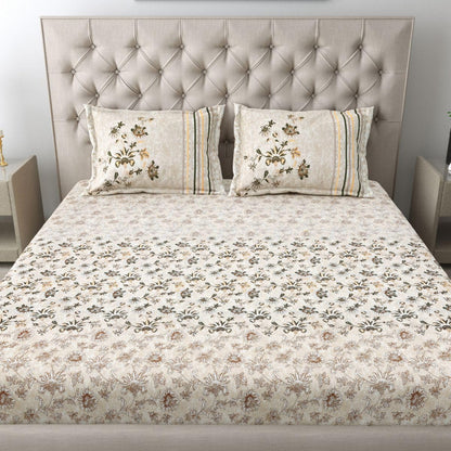 Mafatlal Spring Glory Bedsheet – Cream, King, Cotton