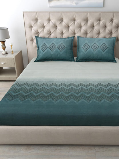 Mafatlal Autumn Delight Bedsheet – Navy Blue, King, Cotton