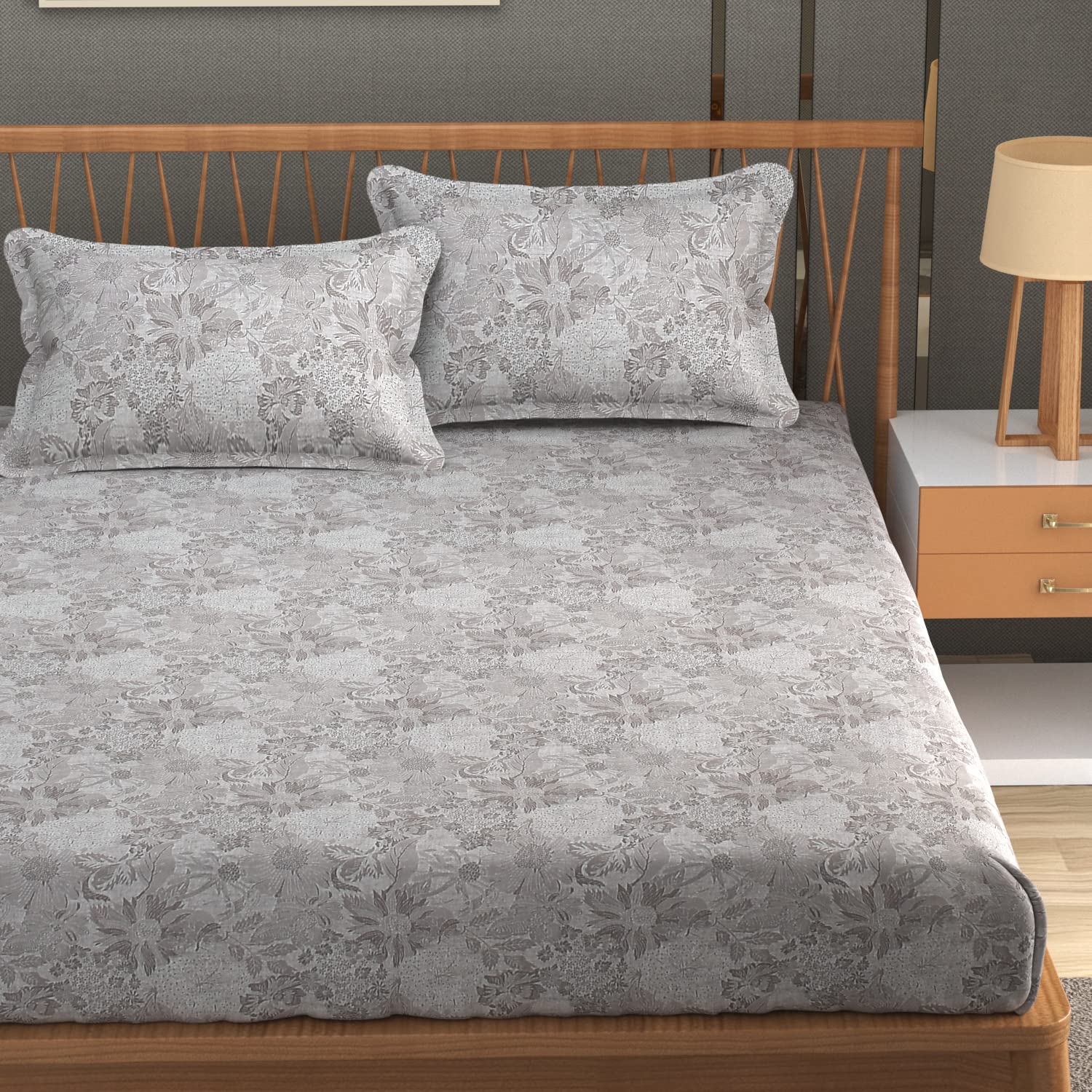 Grandious Jacquard King Size Cotton Bedsheet - Alternate Angle