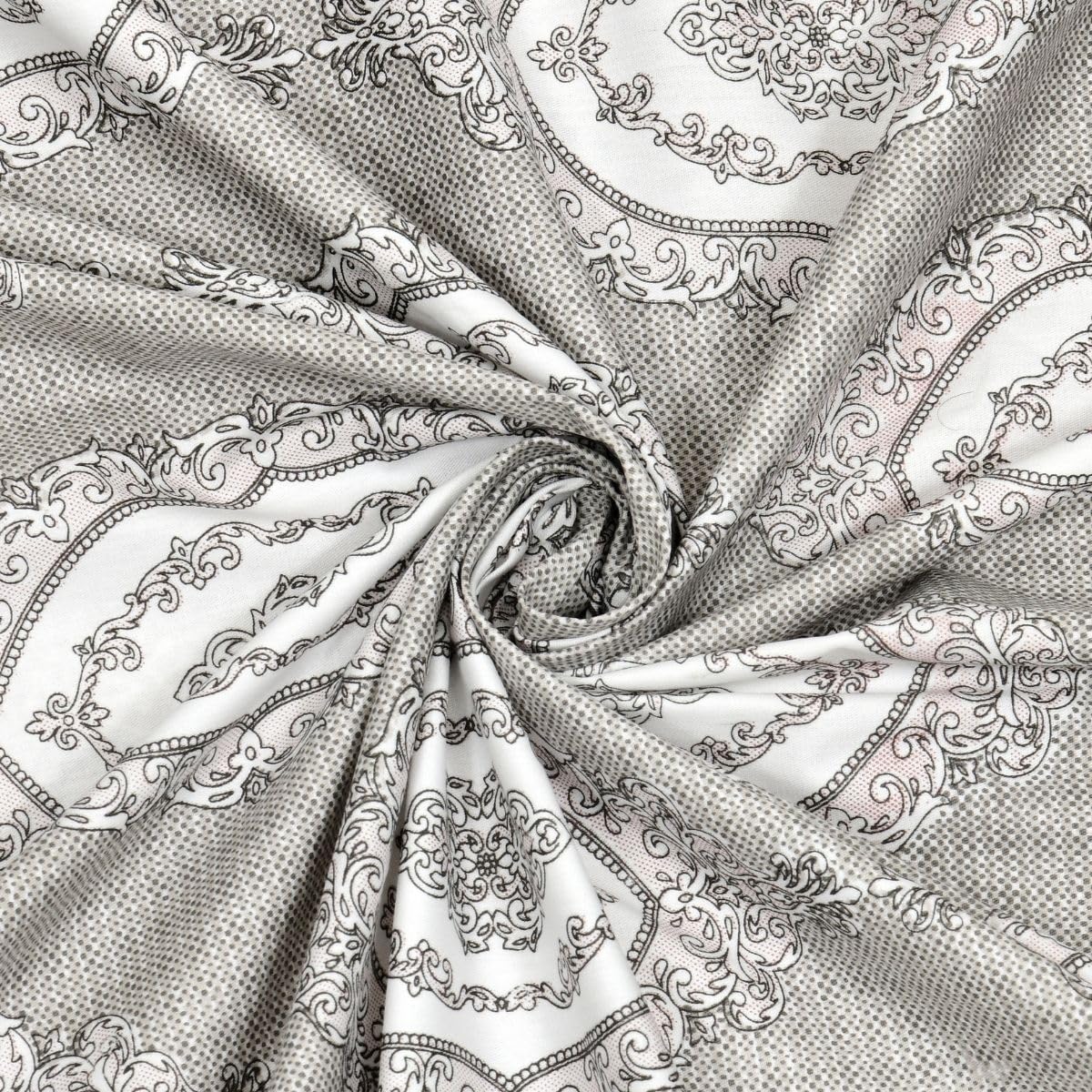 Mafatlal Classic Comfort Bedsheet – Gray & Cream, Single, Cotton