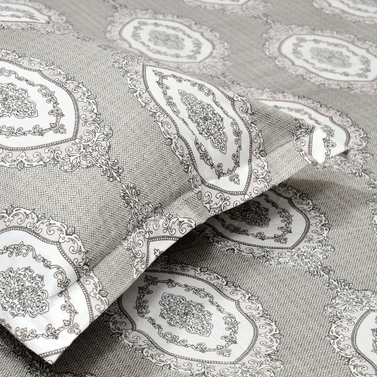 Mafatlal Classic Comfort Bedsheet – Gray & Cream, Single, Cotton