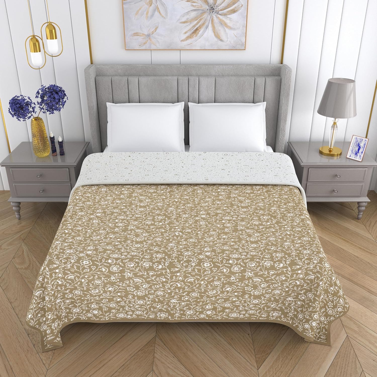 Mafatlal Sparsh Dohar – Warm Taupe Brown & Ivory, Cambric Cotton