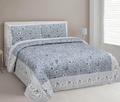Mafatlal Jaipuri Bedsheet – Chrome, King, Cotton