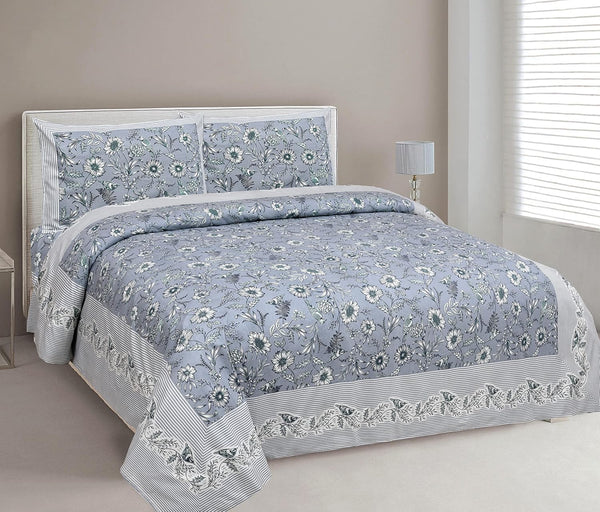 Mafatlal Jaipuri Bedsheet – Chrome, King, Cotton