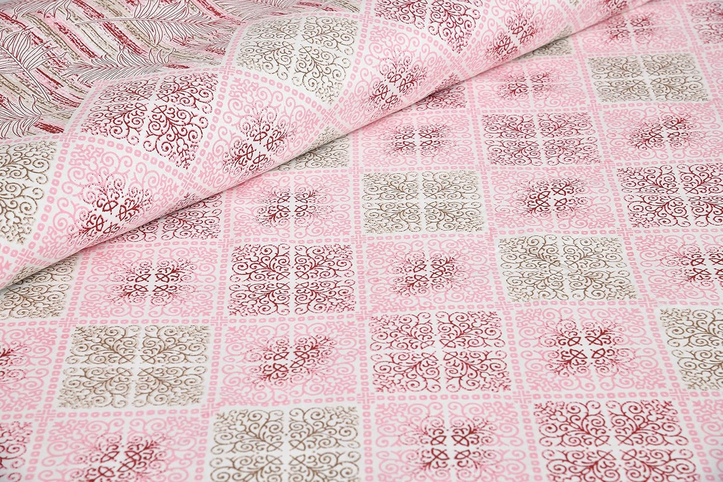 Mafatlal Jaipuri Bedsheet – Flesh Pink, King, Cotton