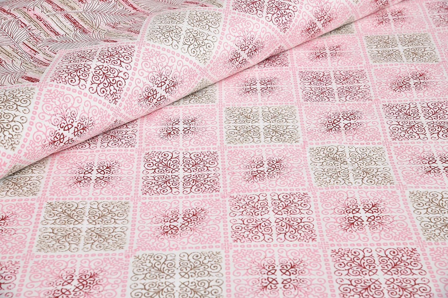 Mafatlal Jaipuri Bedsheet – Flesh Pink, King, Cotton