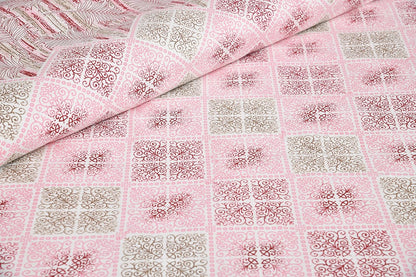 Mafatlal Jaipuri Bedsheet – Flesh Pink, King, Cotton