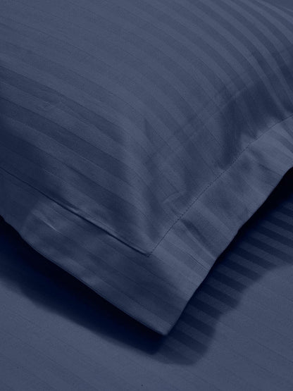 Mafatlal Italian Stripe Bedsheet – Blue, King, Cotton