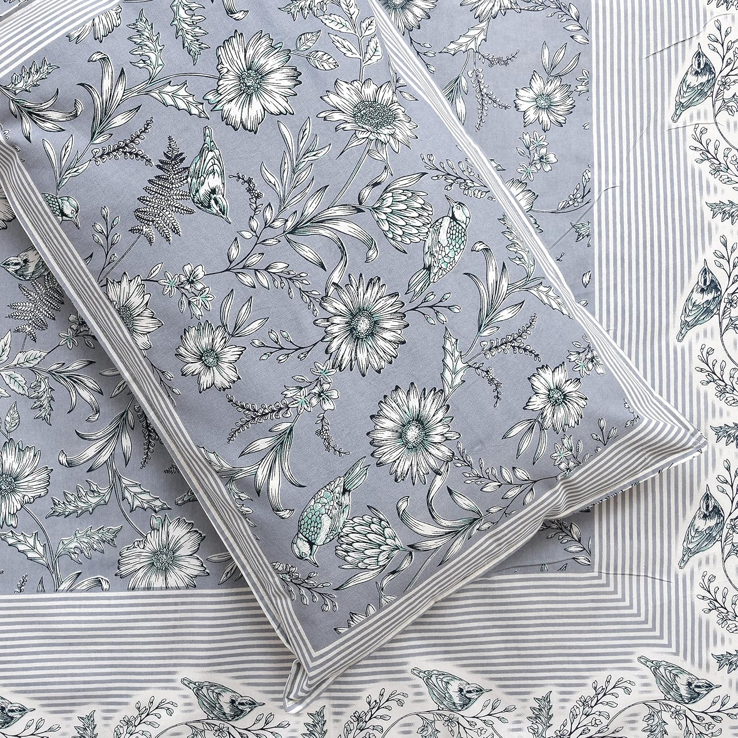 Mafatlal Jaipuri Bedsheet – Chrome, King, Cotton