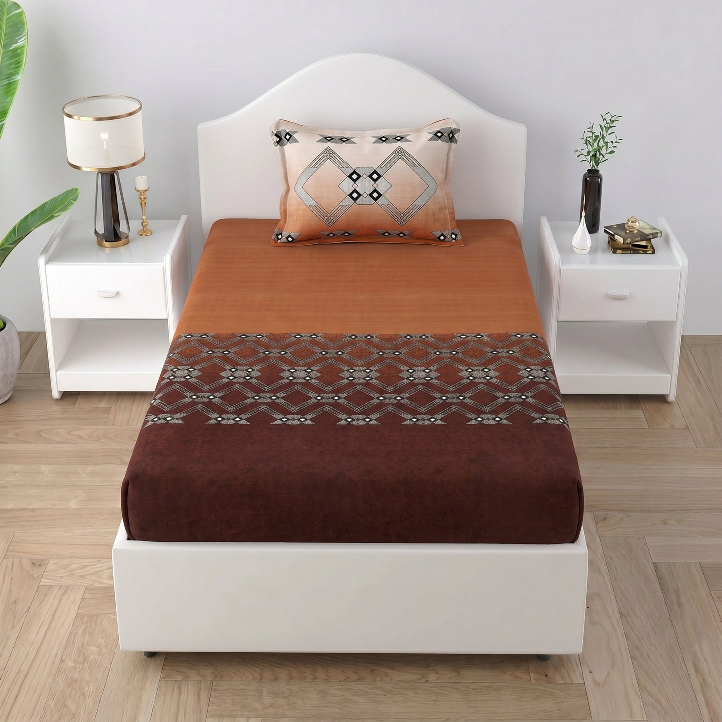 186 TC 100% Cotton Single Bedsheet | 90 x 60 Inches