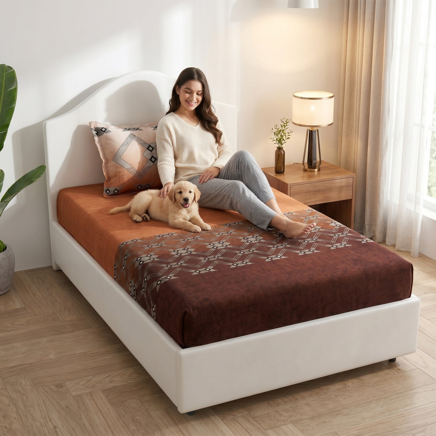 186 TC 100% Cotton Single Bedsheet | 90 x 60 Inches