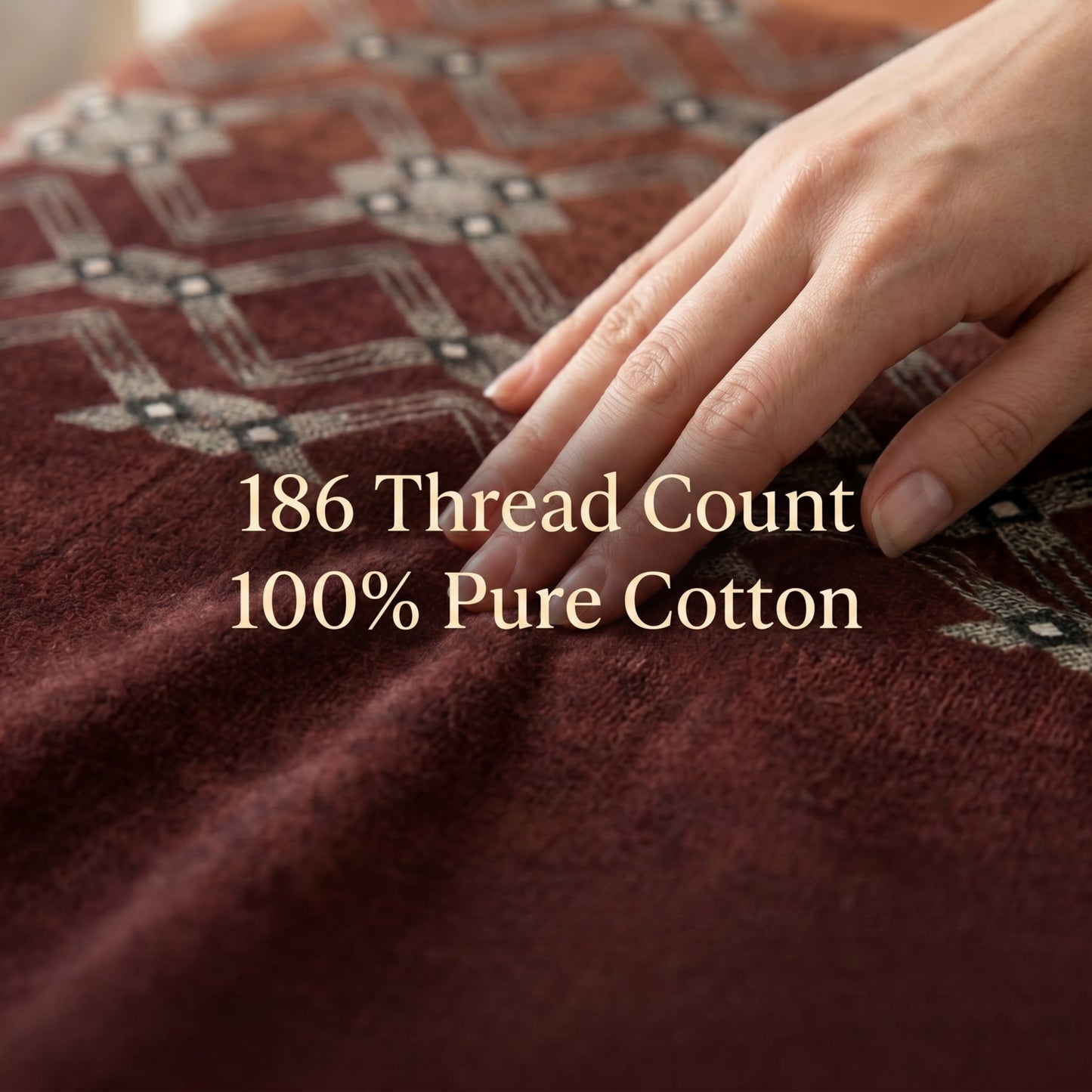 186 TC 100% Cotton Single Bedsheet | 90 x 60 Inches