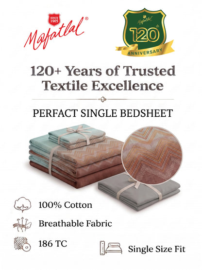 186 TC 100% Cotton Single Bedsheet | 90 x 60 Inches