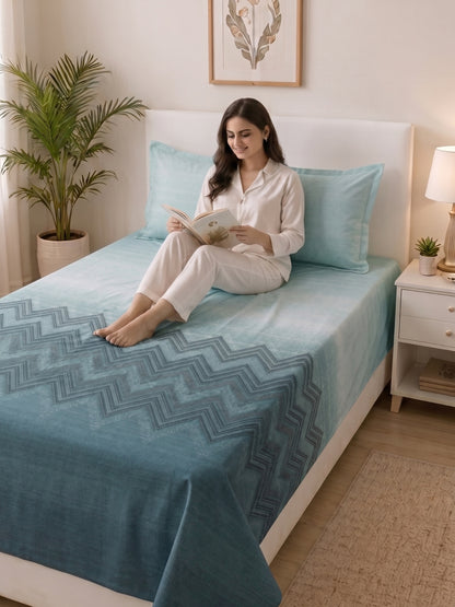 186 TC 100% Cotton Single Bedsheet | 90 x 60 Inches