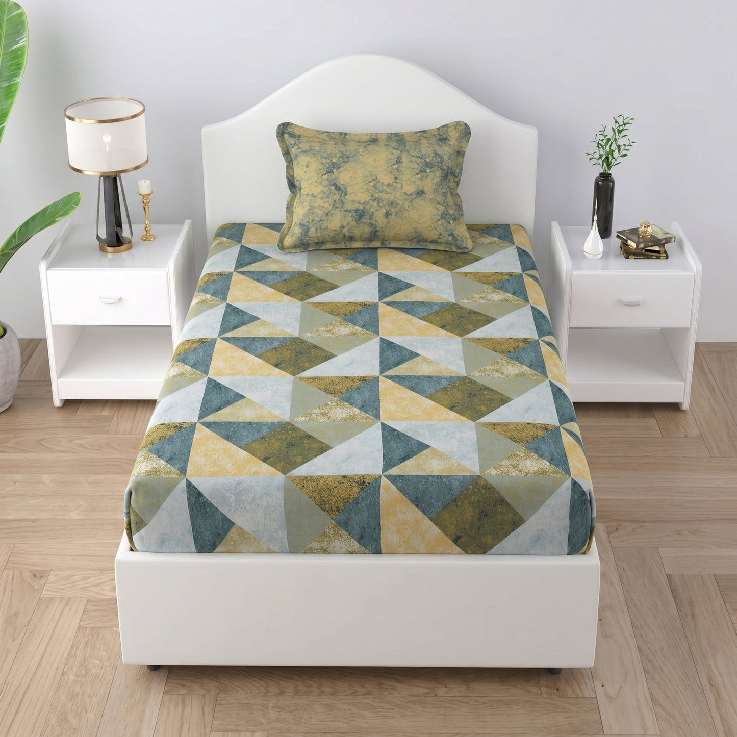 186 TC 100% Cotton Single Bedsheet | 90 x 60 Inches