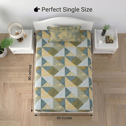 186 TC 100% Cotton Single Bedsheet | 90 x 60 Inches