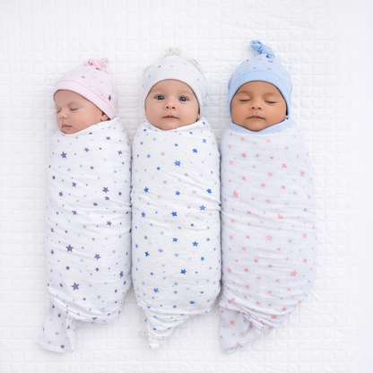 Baby Swaddle Wrapper Pack of 3 | 100% Cotton Muslin | Star & Airplane Print | 100x100 cm | Soft & Breathable