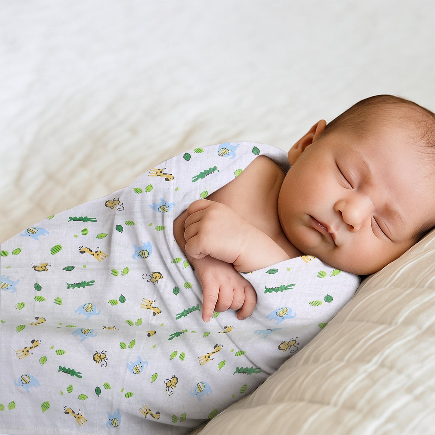 Baby Swaddle Wrapper Pack of 3 | 100% Cotton Muslin | Geometric Print | 100x100 cm | Soft & Breathable