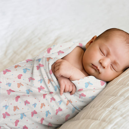 Baby Swaddle Wrapper Pack of 3 | 100% Cotton Muslin | Butterfly Print | 100x100 cm | Soft & Breathable
