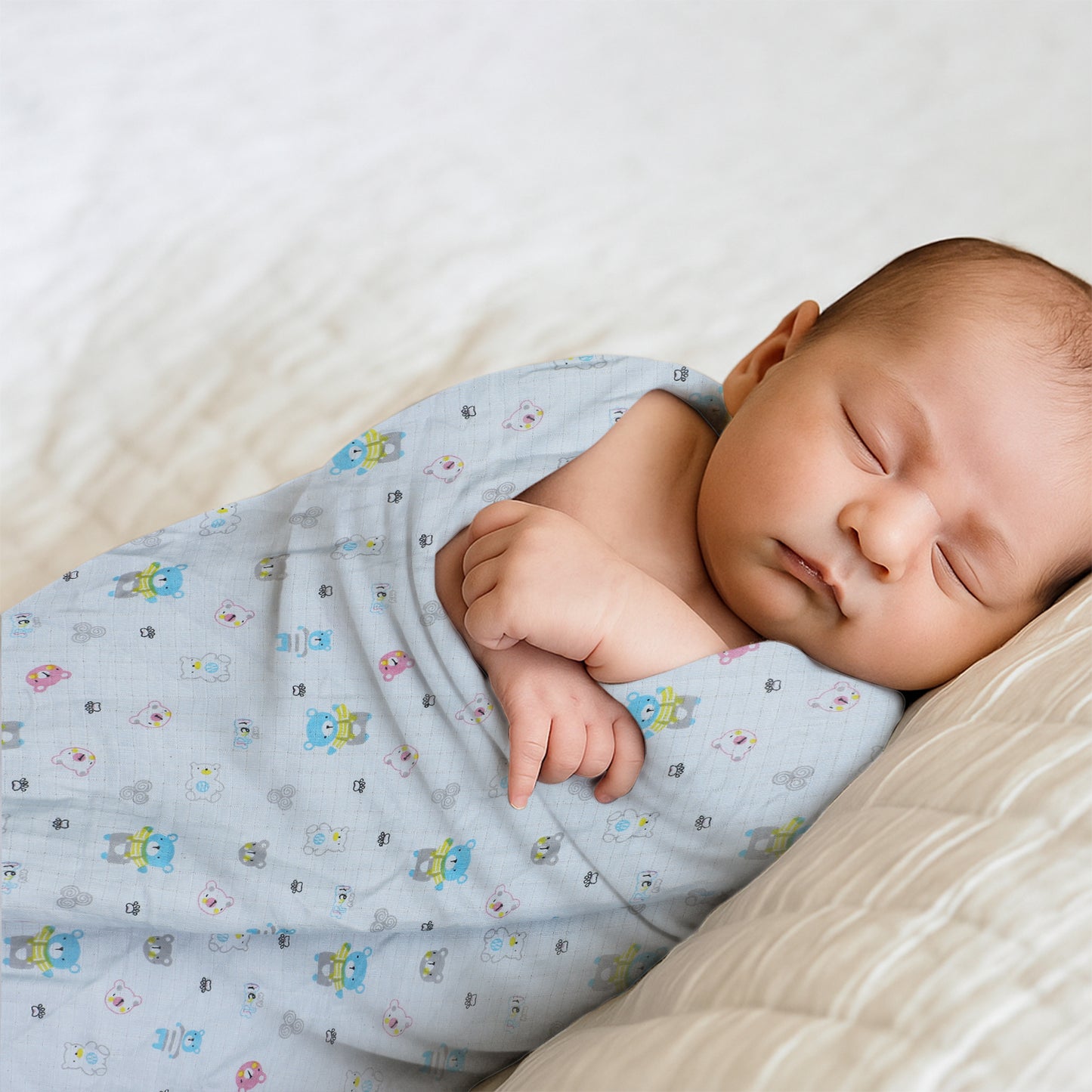Baby Swaddle Wrapper Pack of 3 | 100% Cotton Muslin | Tropical Birds Print | 100x100 cm | Soft & Breathable