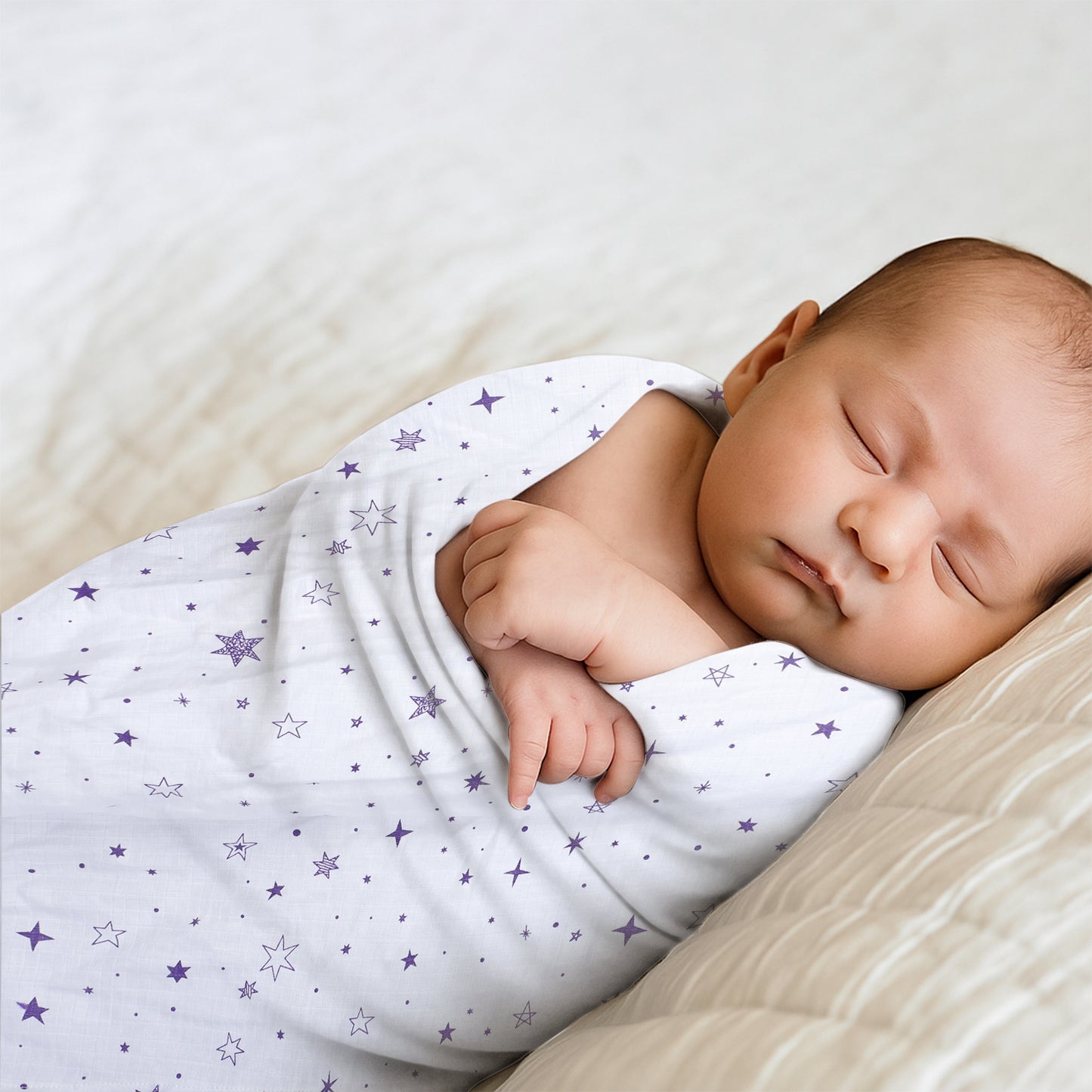 Baby Swaddle Wrapper Pack of 3 | 100% Cotton Muslin | Star & Airplane Print | 100x100 cm | Soft & Breathable