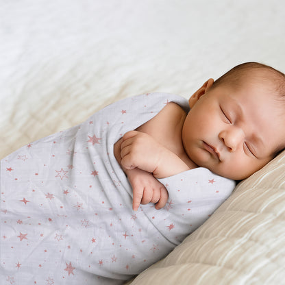 Baby Swaddle Wrapper Pack of 3 | 100% Cotton Muslin | Star & Airplane Print | 100x100 cm | Soft & Breathable