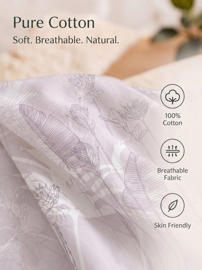 BOTTEGA PANEL Luxury King Size Bedsheet | 100% Cotton | 210 TC Premium Fabric | 108 x 108 Inches | Includes 2 Pillow Covers