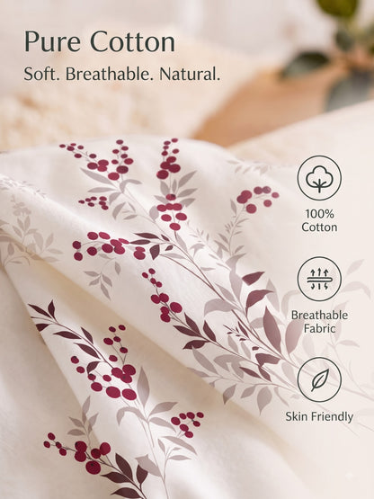 BOTTEGA PANEL Luxury King Size Bedsheet | 100% Cotton | 210 TC Premium Fabric | 108 x 108 Inches | Includes 2 Pillow Covers