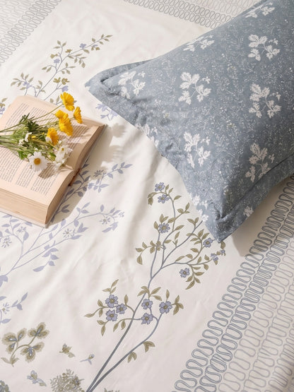BOTTEGA PANEL Luxury King Size Bedsheet | 100% Cotton | 210 TC Premium Fabric | 108 x 108 Inches | Includes 2 Pillow Covers