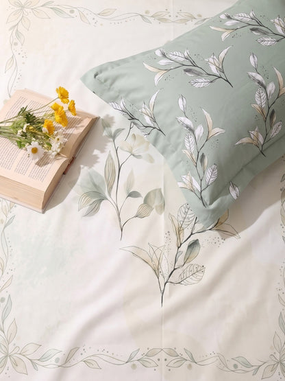 BOTTEGA PANEL Luxury King Size Bedsheet | 100% Cotton | 210 TC Premium Fabric | 108 x 108 Inches | Includes 2 Pillow Covers