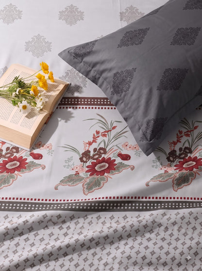 CELESTIA 100% Cotton Luxury Bedsheet | 250 TC Satin Weave | King Size 108 x 108 Inches | Ultra Soft & Elegant (Copy)
