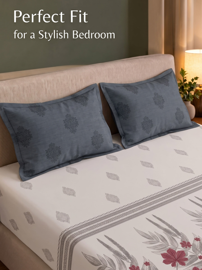 CELESTIA 100% Cotton Luxury Bedsheet | 250 TC Satin Weave | King Size 108 x 108 Inches | Ultra Soft & Elegant (Copy) (Copy)