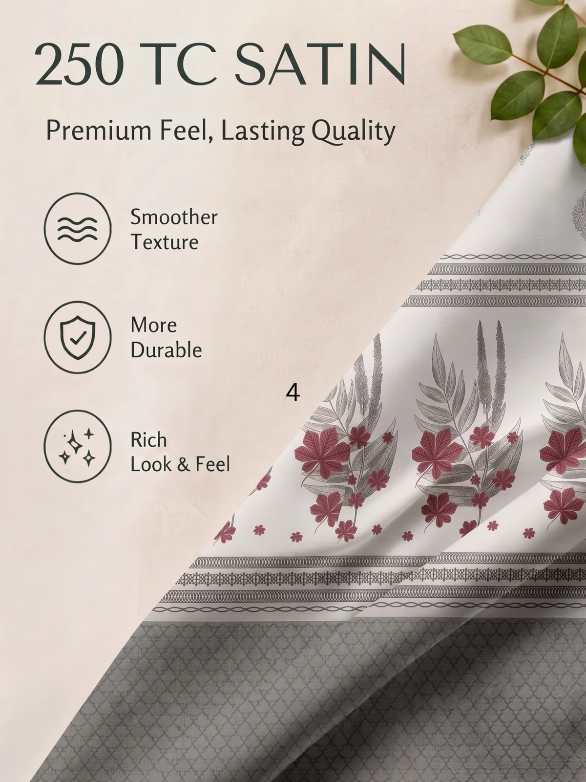 CELESTIA 100% Cotton Luxury Bedsheet | 250 TC Satin Weave | King Size 108 x 108 Inches | Ultra Soft & Elegant (Copy) (Copy)