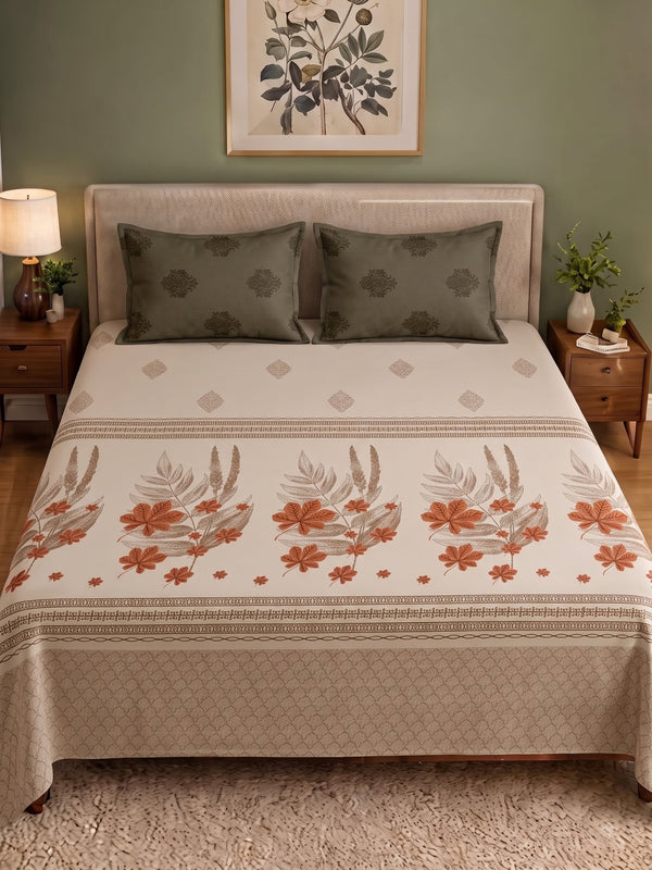 CELESTIA 100% Cotton Luxury Bedsheet | 250 TC Satin Weave | King Size 108 x 108 Inches | Ultra Soft & Elegant (Copy) (Copy) (Copy)